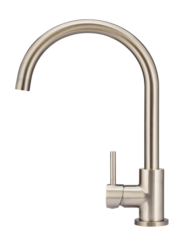 Round Curved Kitchen Mixer Tap - Champagne (SKU: MK03-CH) by Meir