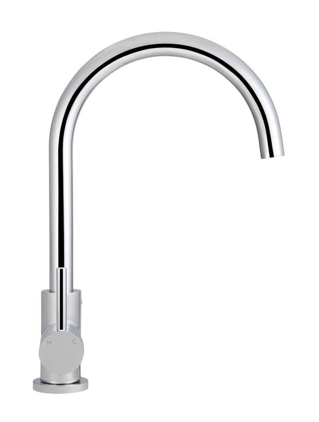 Round Curved Kitchen Mixer Tap - Polished Chrome (SKU: MK03-C) by Meir