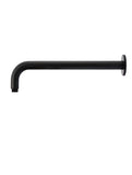 Round Wall Shower Curved Arm 400mm - Matte Black - MA09-400