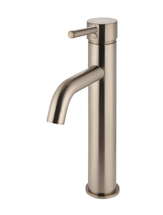Round Tall Basin Mixer Curved - Champagne (SKU: MB04-R3-CH) by Meir