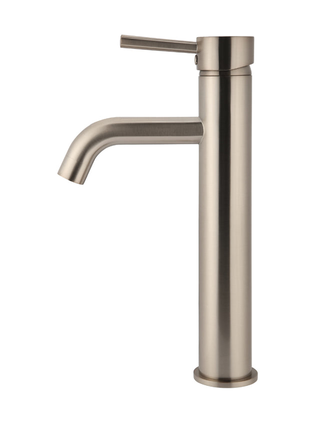 Round Tall Basin Mixer Curved - Champagne (SKU: MB04-R3-CH) by Meir