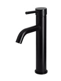 Round Tall Matte Black Basin Mixer with curved spout - MB04-R3