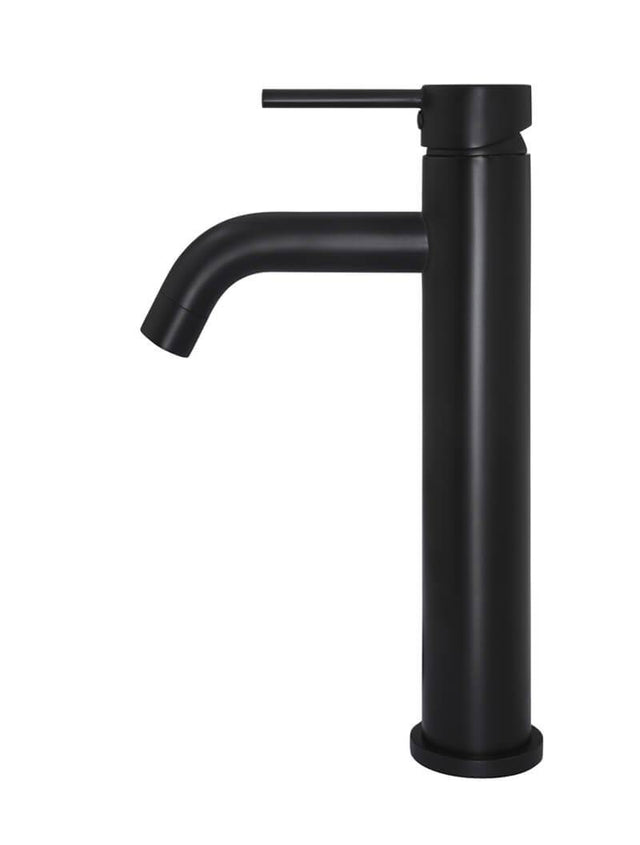 Round Tall Basin Mixer Curved - Matte Black (SKU: MB04-R3) by Meir