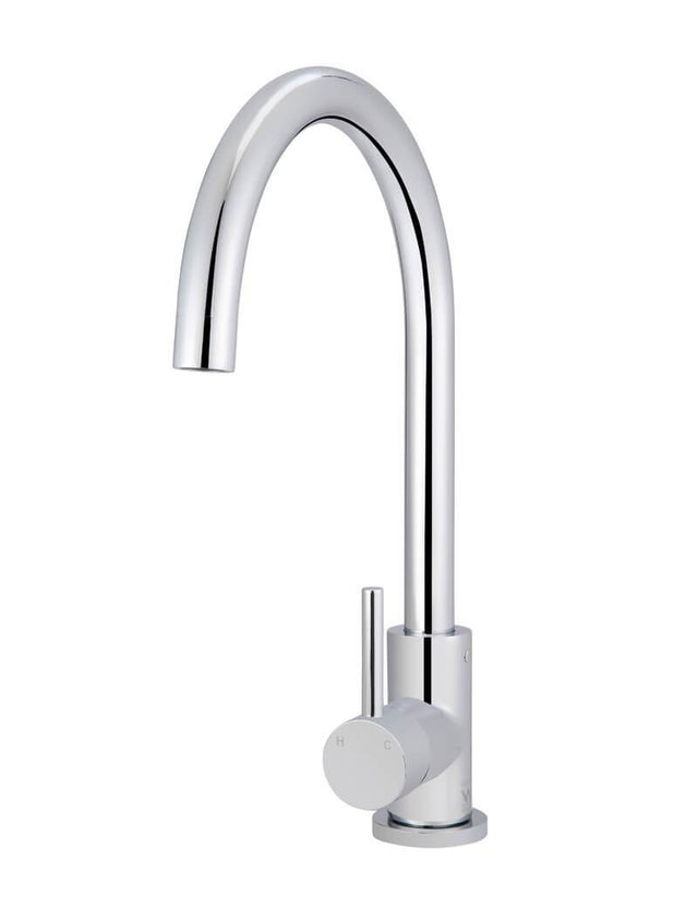 Round Curved Kitchen Mixer Tap - Polished Chrome (SKU: MK03-C) by Meir
