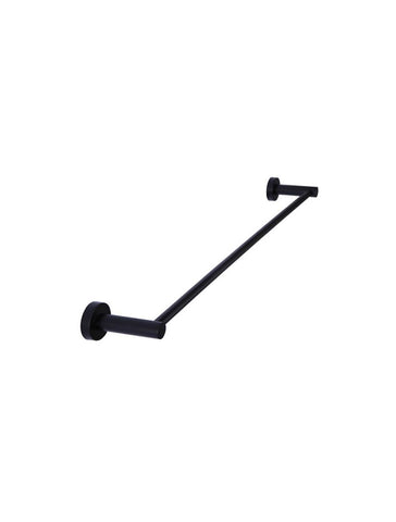 Round Single Matte Black Towel Rail 600mm