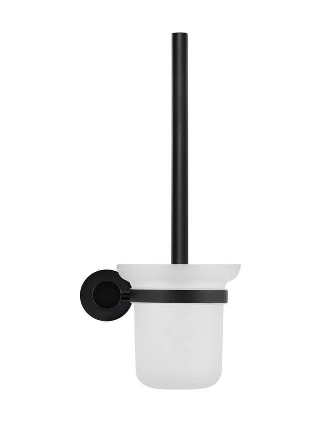 Round Toilet Brush & Holder - Matte Black (SKU: MTO01-R) by Meir
