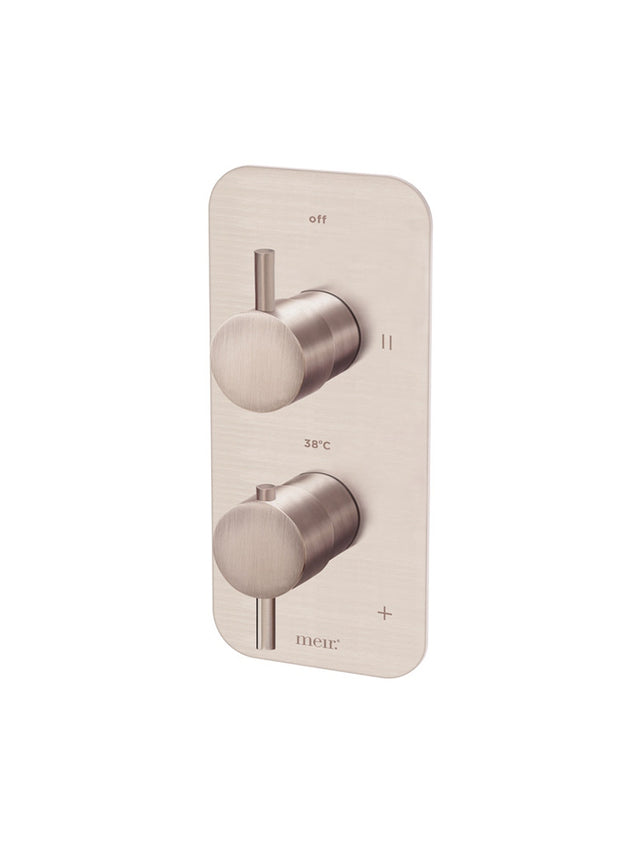 Two-way Thermostatic Mixer Valve with Diverter - Champagne (SKU: MTV22-CH) by Meir