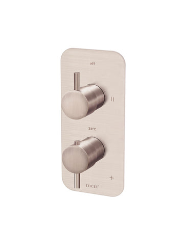 Two-way Thermostatic Mixer Valve with Diverter - Champagne