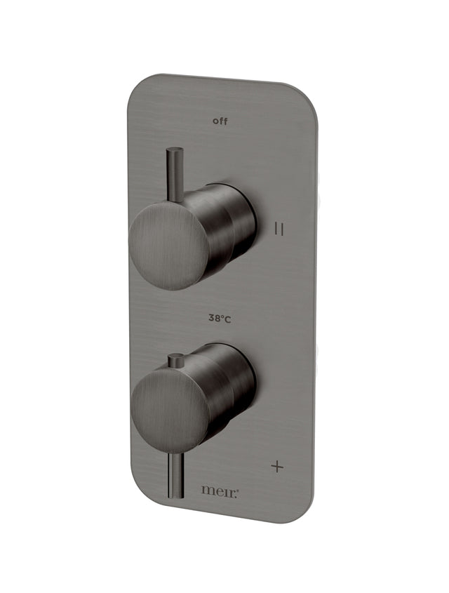 Two-way Thermostatic Mixer Valve with Diverter - Gun Metal (SKU: MTV22-PVDGM) by Meir