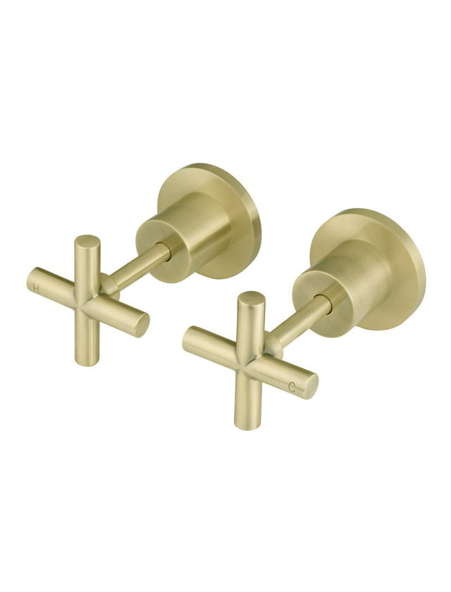Afbouwdeel ronde wandkraan kruisknoppen - Koper - Koper (SKU: MW08JL-BB) by Meir