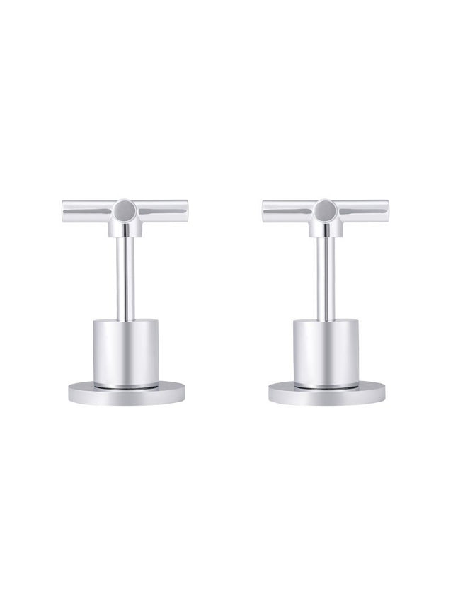 Round Cross Handle Jumper Valve Wall Top Assemblies - Polished Chrome (SKU: MW08JL-C) by Meir